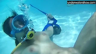 Candy being licked underwater